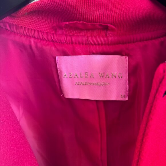 Azalea Wang Womens Medium Red Crop Bomber Jacket Streetwear Moto Style Striped - Picture 4 of 9